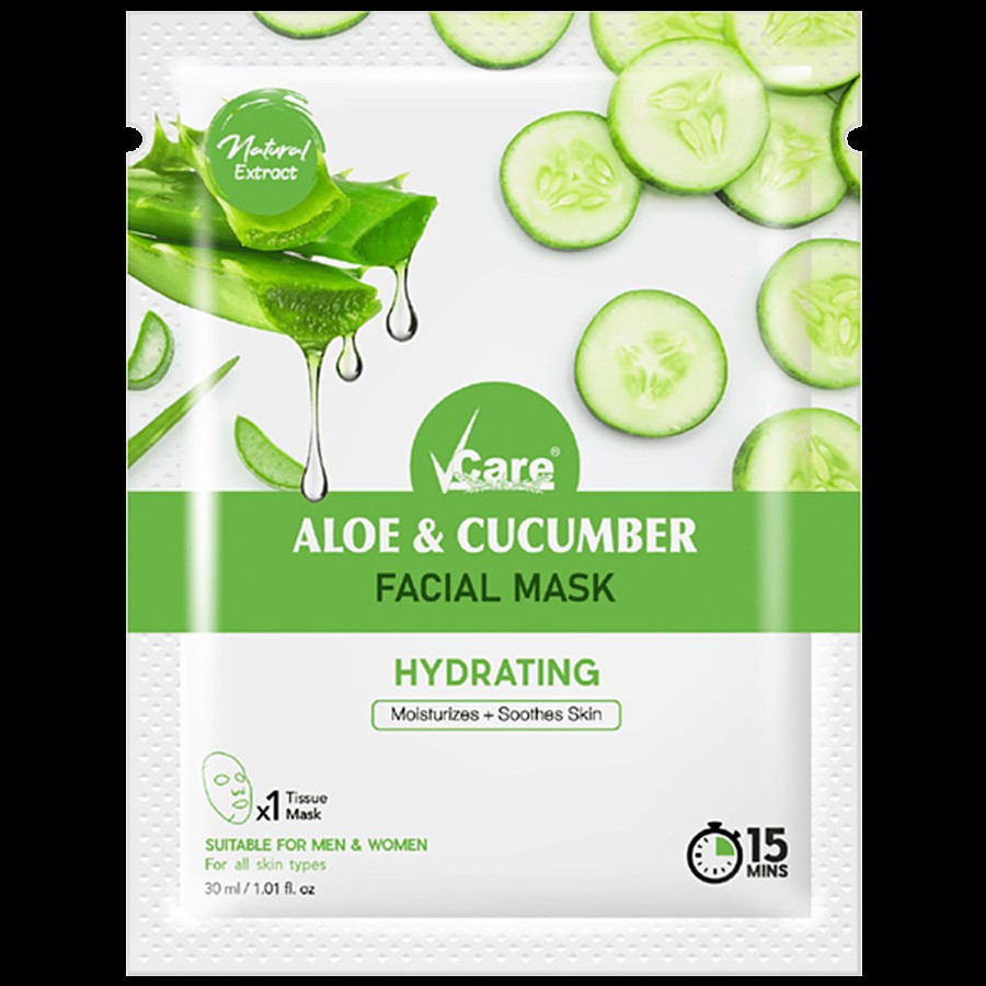 Vcare  Facial Mask - With Aloe & Cucumber