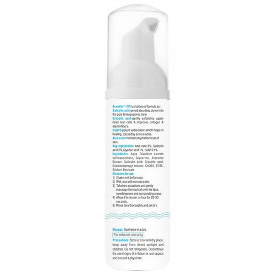 Vegetal Acnoklin-DS Foam Face Wash - Ideal for Acne/Oily Skin