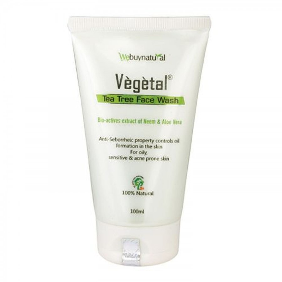 Vegetal Tea Tree Face Wash - Bio-actives Extract of Neem & Aloe Vera