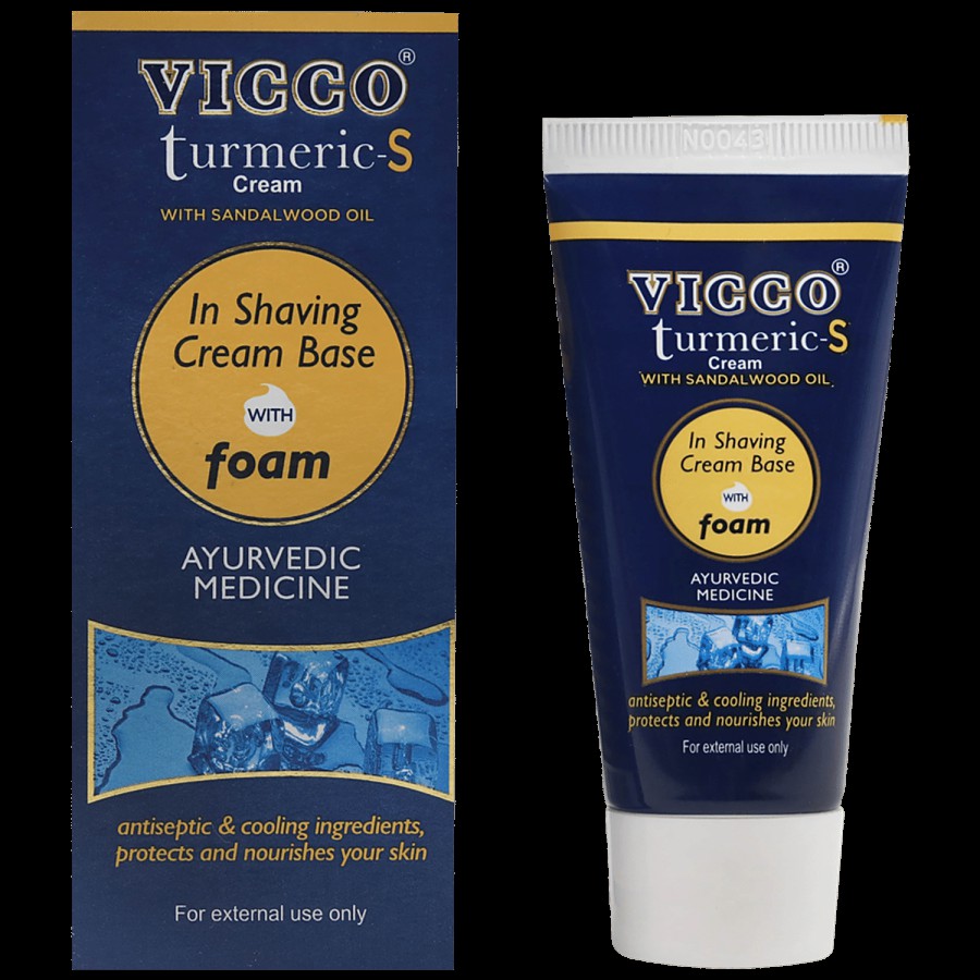 Vicco  Turmeric S Cream With Sandalwood Oil Shaving Base With Foam