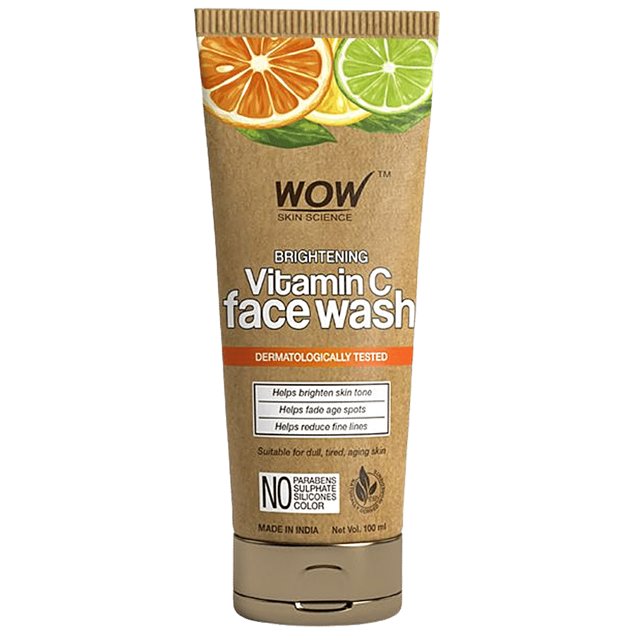 Wow Skin Science Brightening Vitamin C Face Wash - Fades Age Spots & Reduces Fine Lines