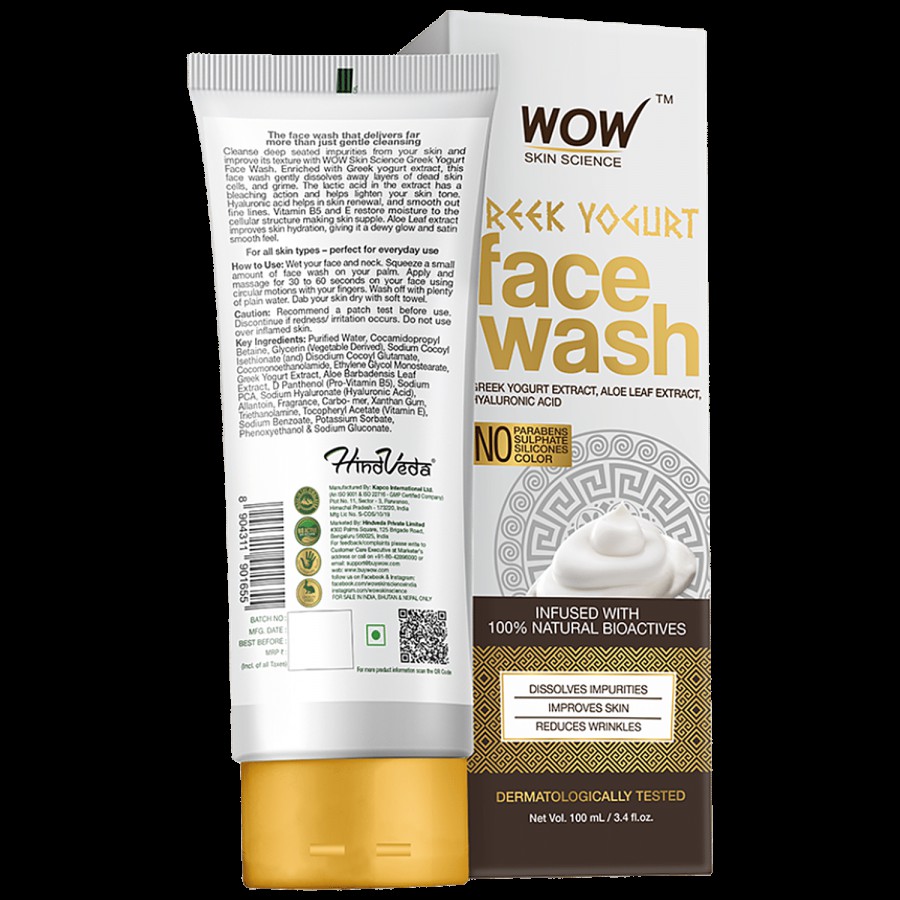 Wow Skin Science Greek Yoghurt Face Wash - Aloe Leaf Extract