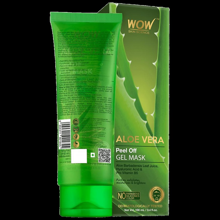 Wow Skin Science Peel Off Gel Mask - Aloe Vera Extract