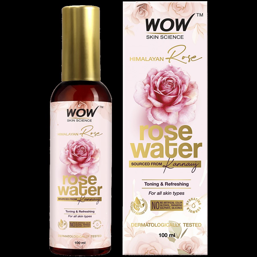 Wow Skin Science Rose Water For Face - With Pure Kannauj Rose Extracts