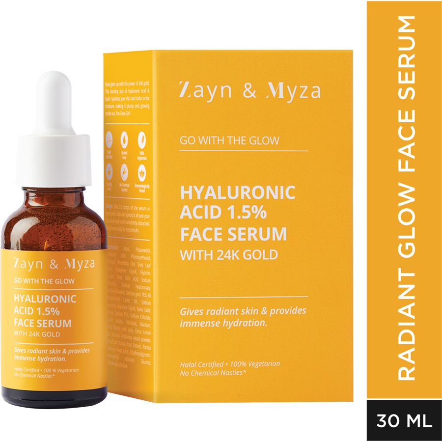 ZM Zayn & Myza Hyaluronic Acid 1.5% Face Serum - With 24k Gold