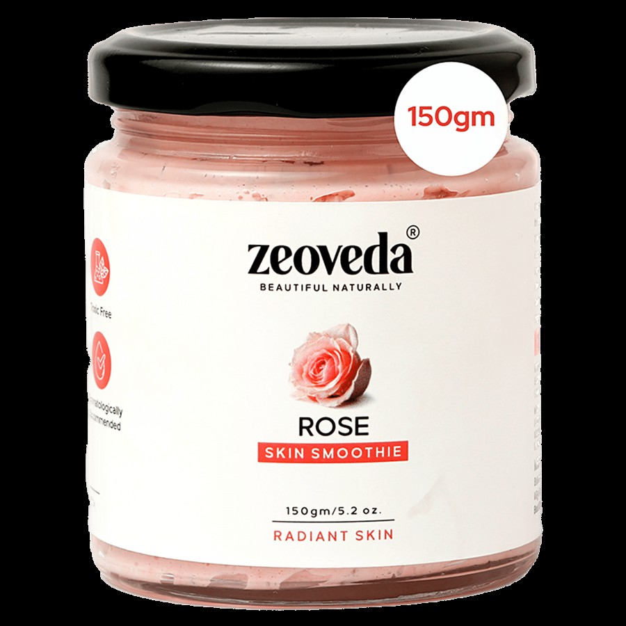 Zeoveda Natural Rose Skin Smoothie Facewash With Rose Essential Oil & Shea Butter For Dry Skin