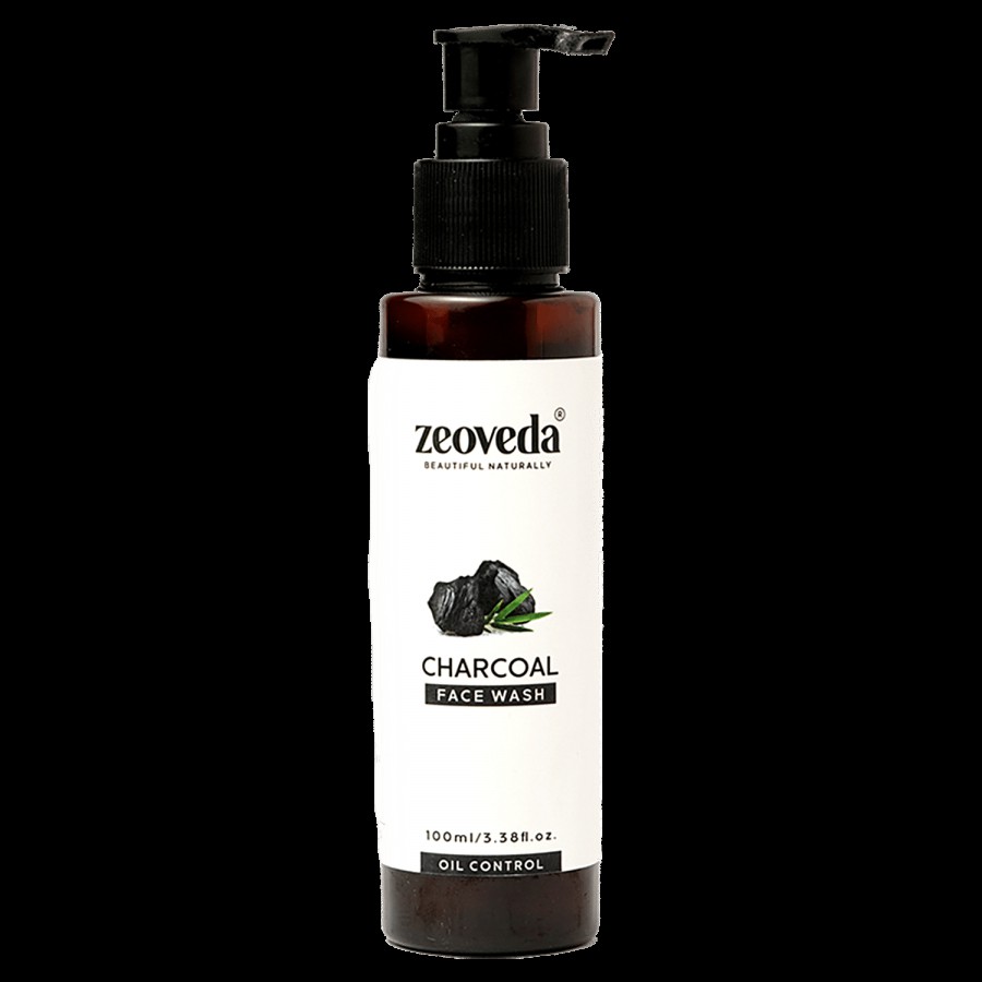 Zeoveda Organic Charcoal Face Wash For Deep Skin Pore Cleansing