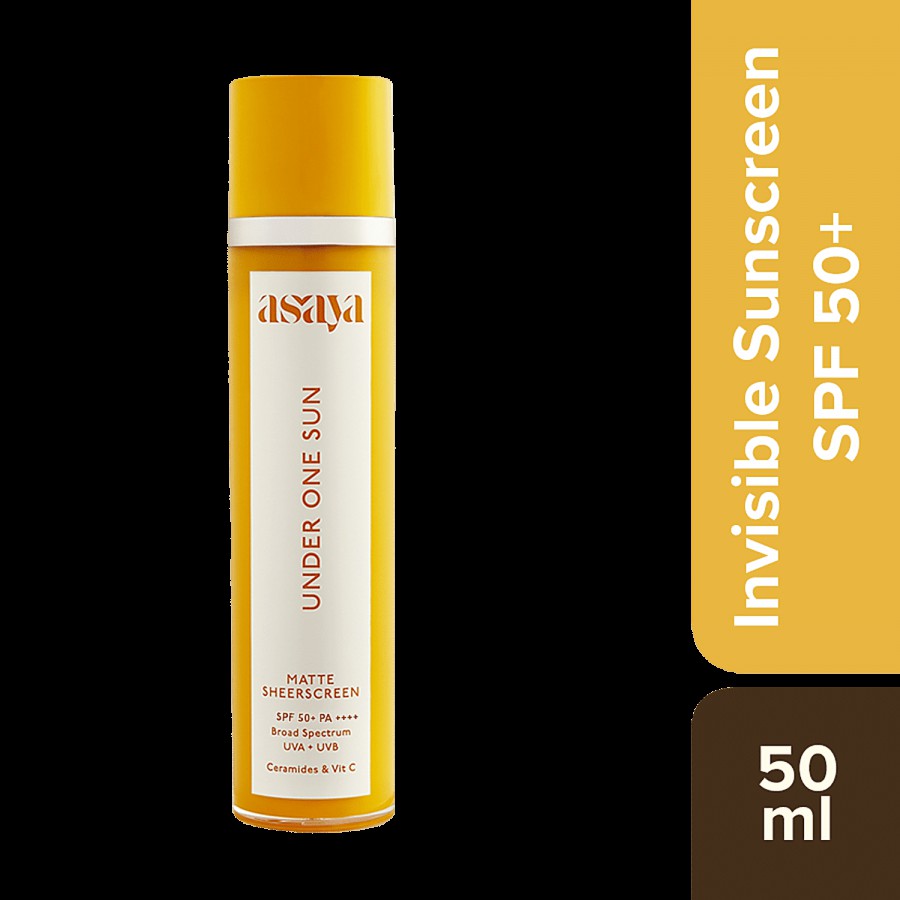 asaya Under One Sun Matte Sheer Sunscreen - SPF 50 PA+++