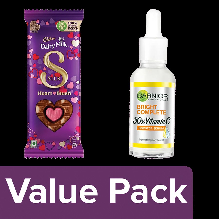 bb Combo Cadbury Dairy Milk Silk + Garnier Vitamin C Serum - Valentine Gift Pack