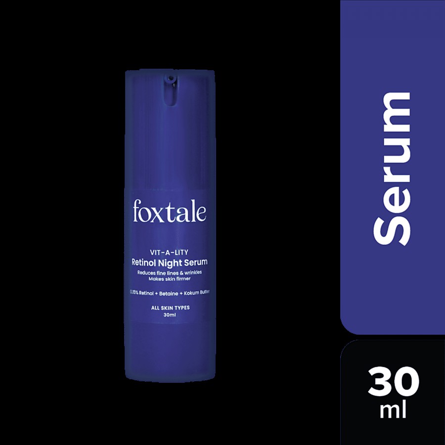 foxtale Vit-A-Lity Retinol Night Serum - Reduces Fine Lines & Wrinkles