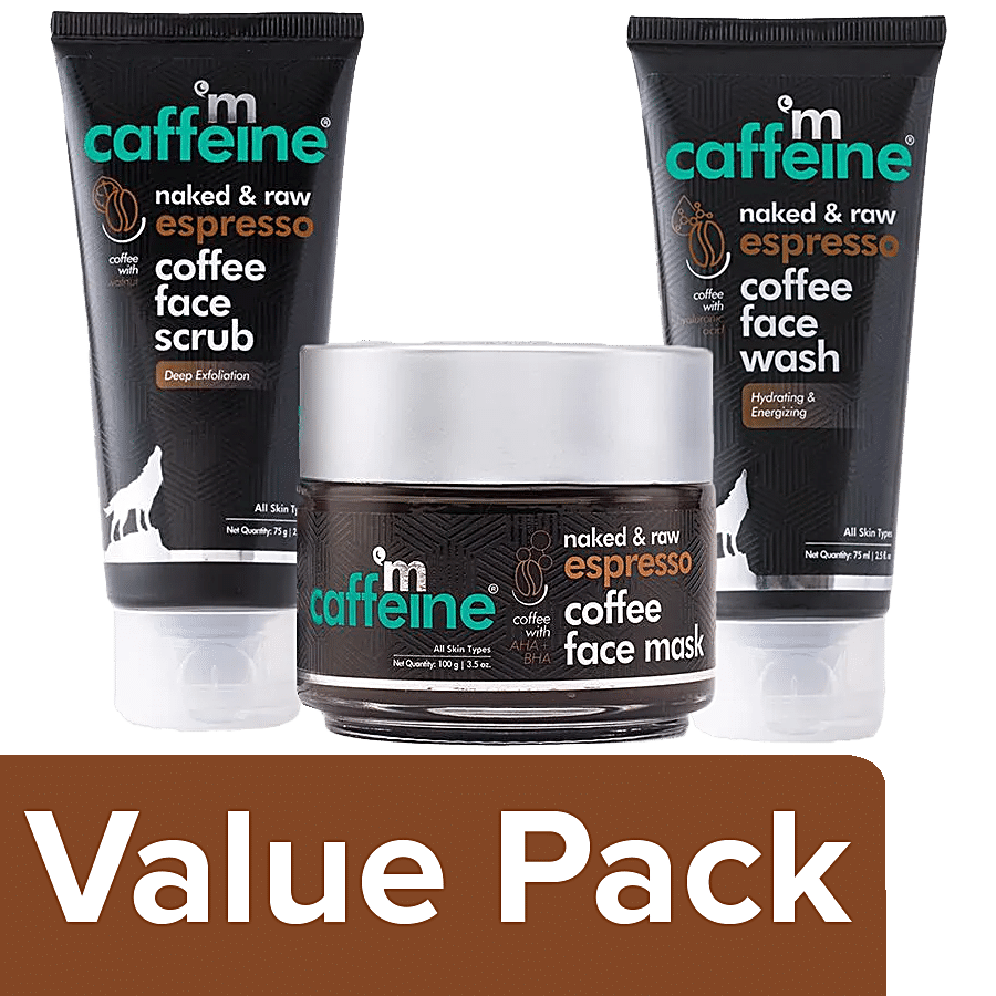 mCaffeine Espresso Coffee Deep Exfoliation Kit With Hyaluronic Acid