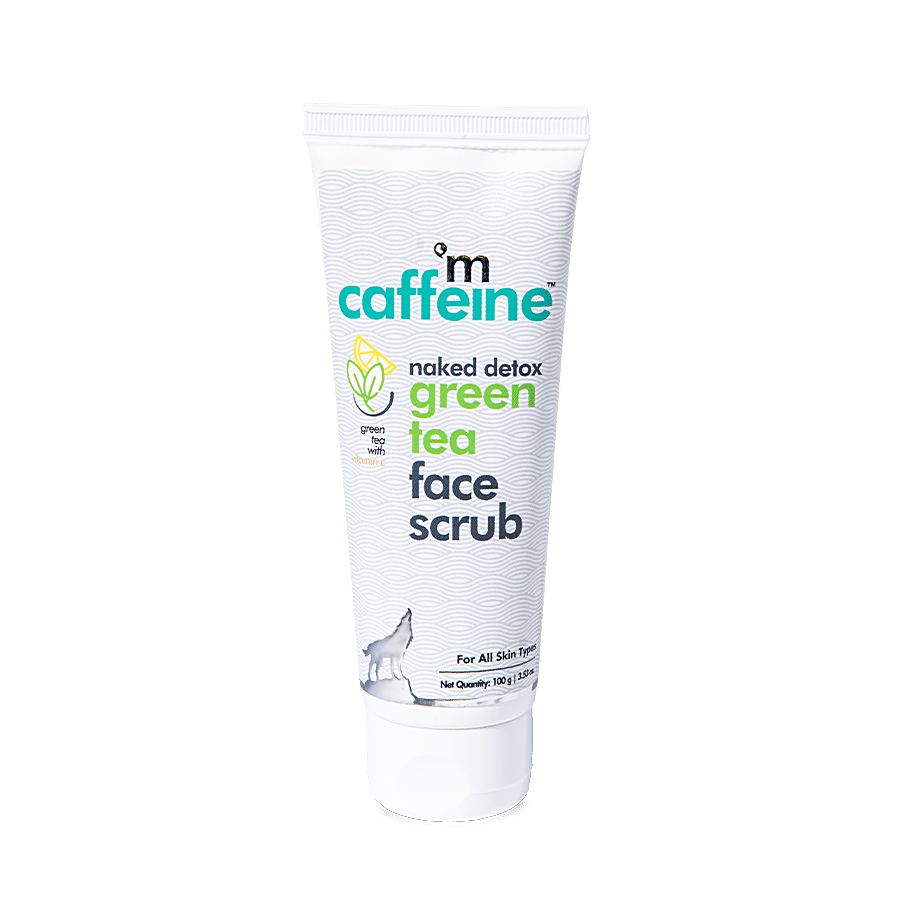 mCaffeine Exfoliating Green Tea Face Scrub - With Vitamin C & Walnut