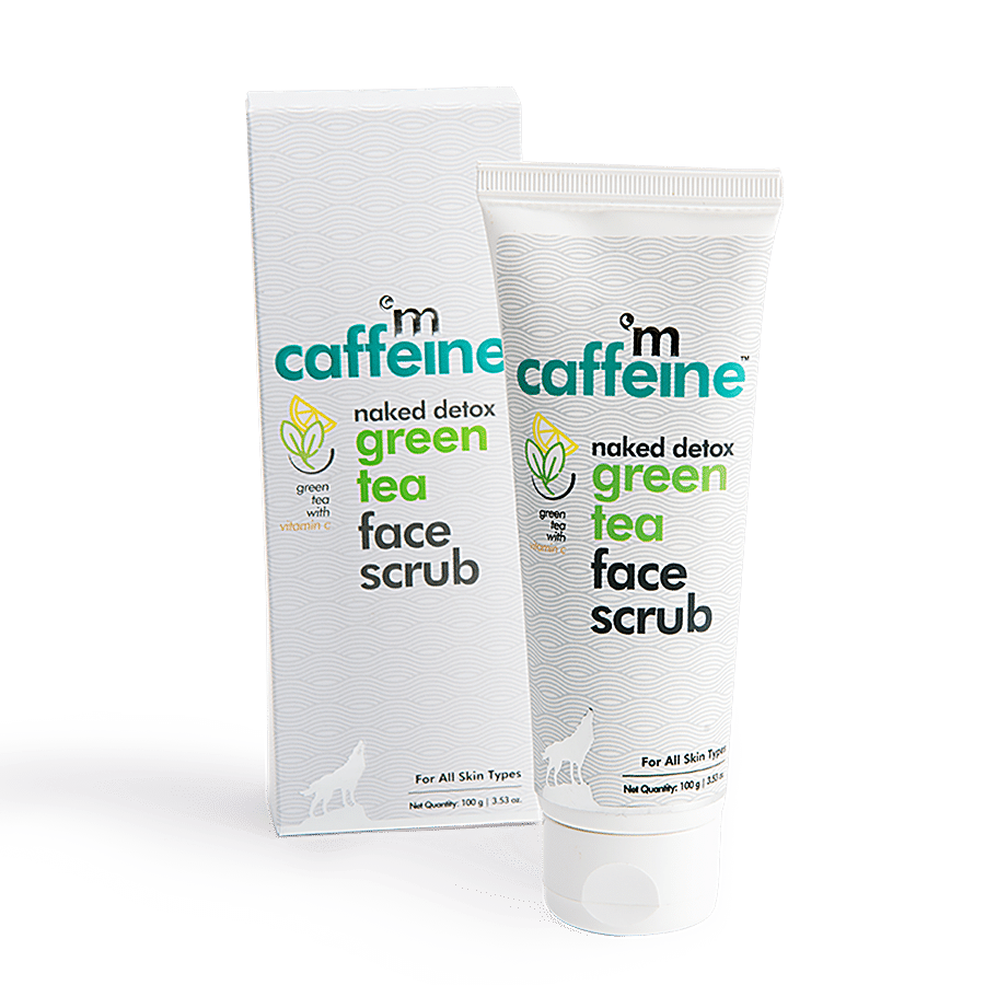 mCaffeine Exfoliating Green Tea Face Scrub - With Vitamin C & Walnut