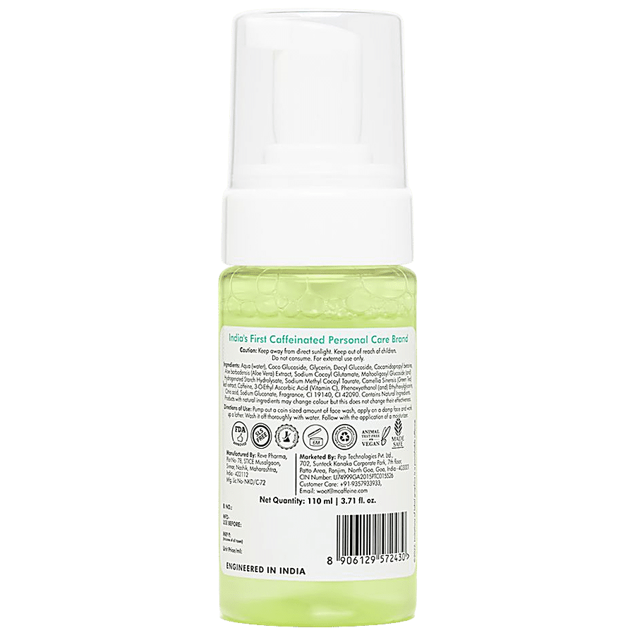 mCaffeine Green Tea Foaming Face Wash - With Vitamin C