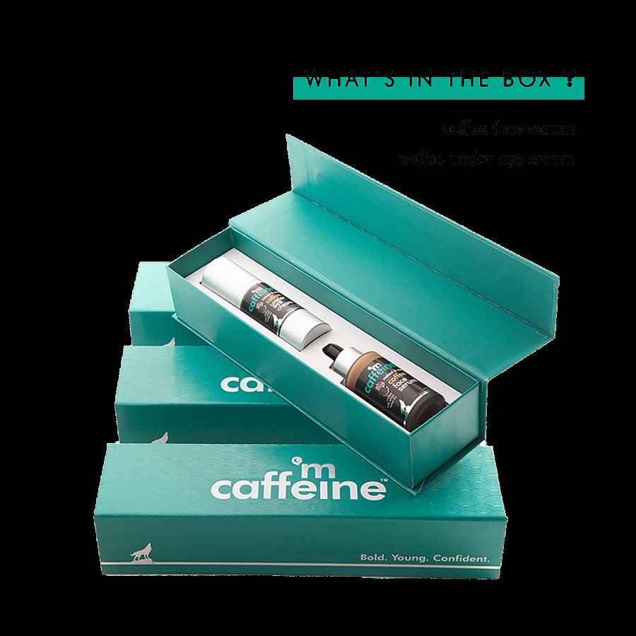 mCaffeine Coffee Prep Gift Kit - Face Serum & Under Eye Cream