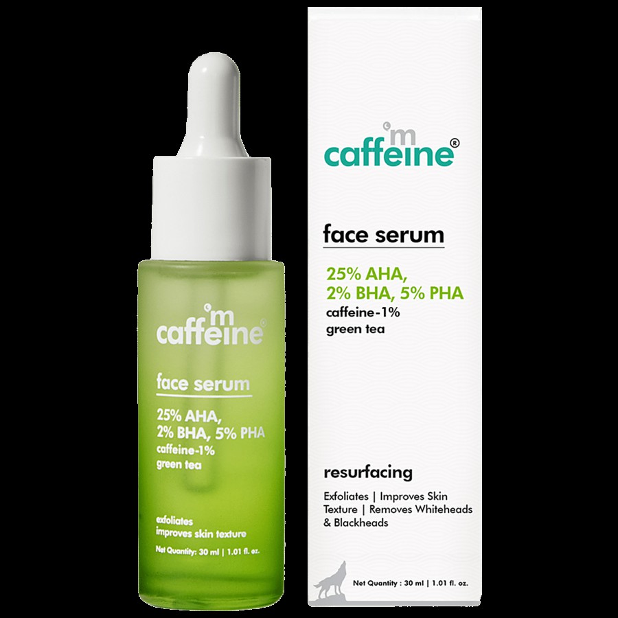 mCaffeine Green Tea Face Serum - With 25% AHA