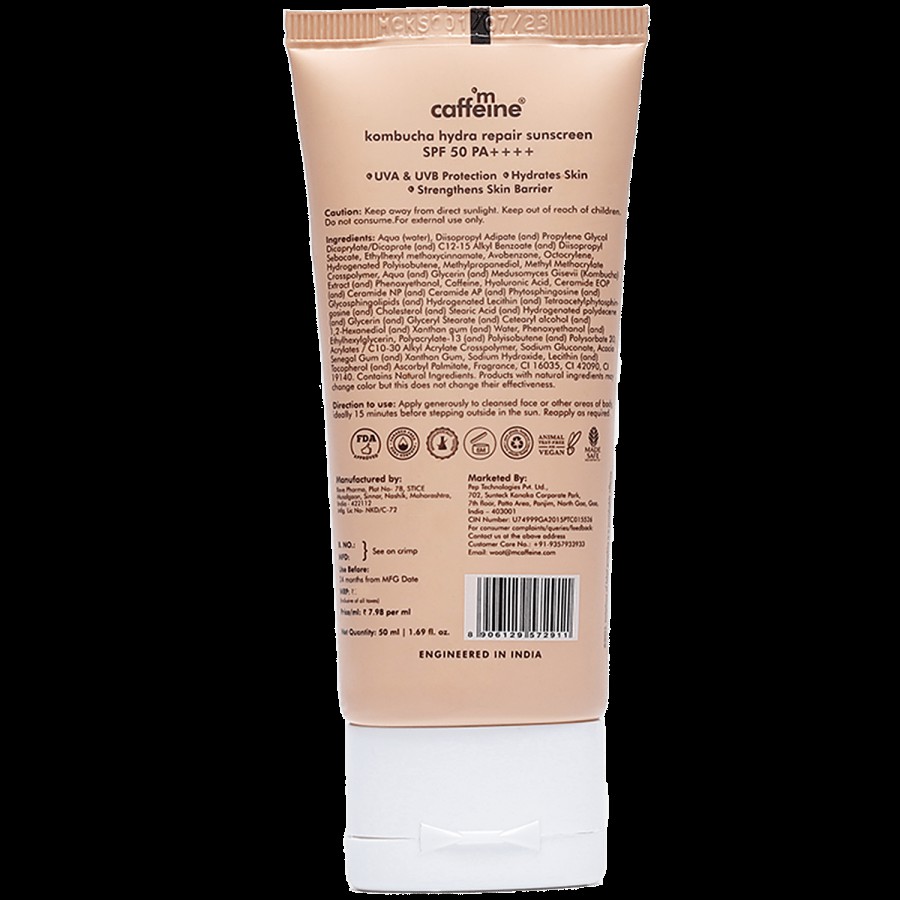 mCaffeine Kombucha Hydra Repair Sunscreen - SPF 50 PA++++