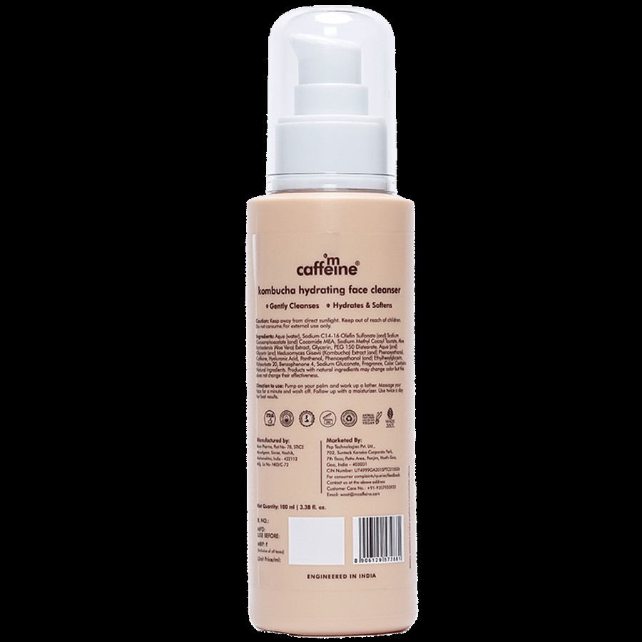 mCaffeine Kombucha Hydrating Face Cleanser - Hyaluronic Acid Panthenol