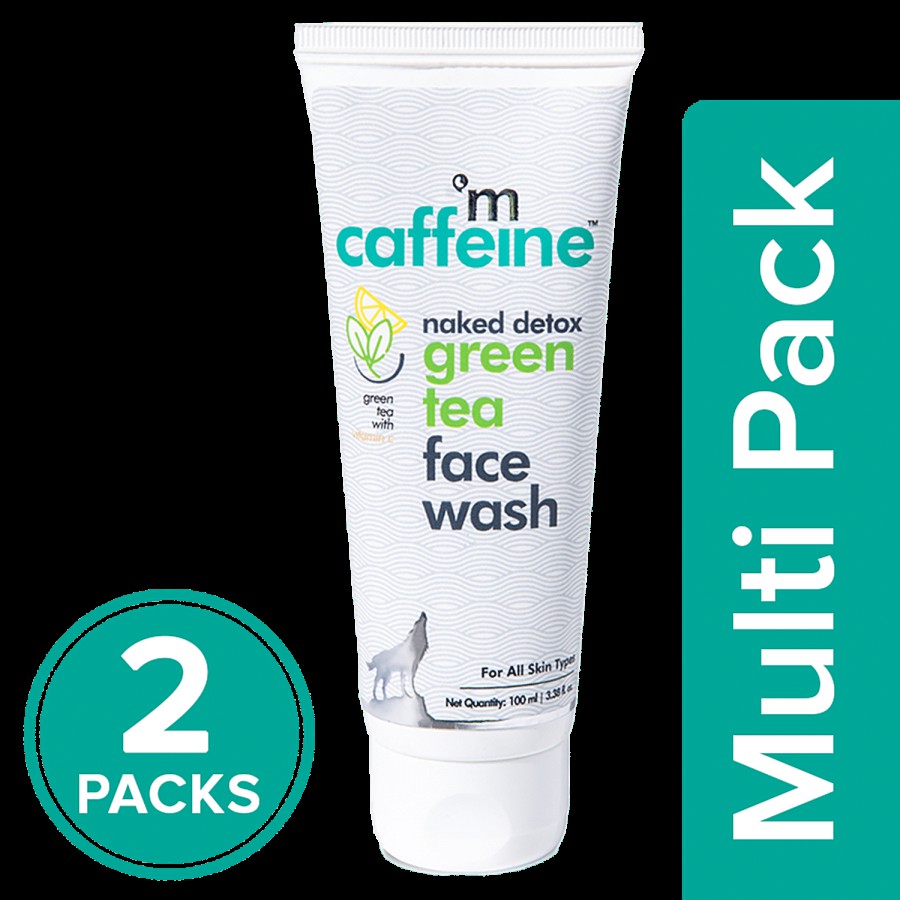 mCaffeine Naked Detox Green Tea Face Wash - Removes Dirt