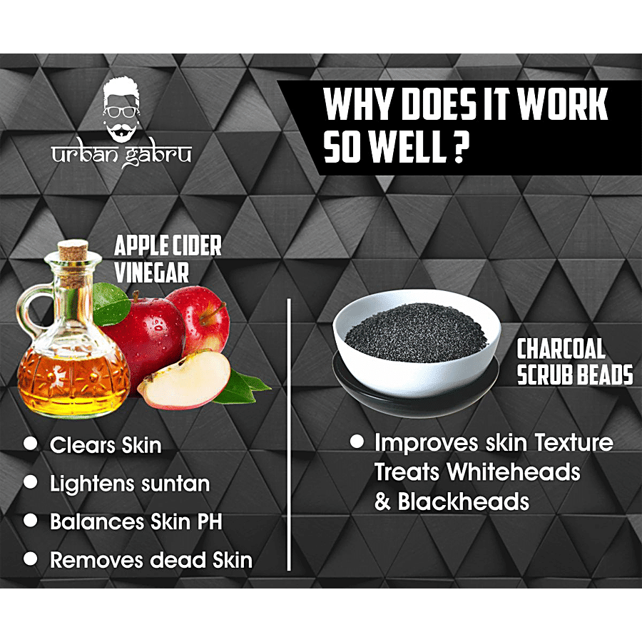 urban gabru Charcoal Face Wash With Apple Cider Vinegar For Pimple