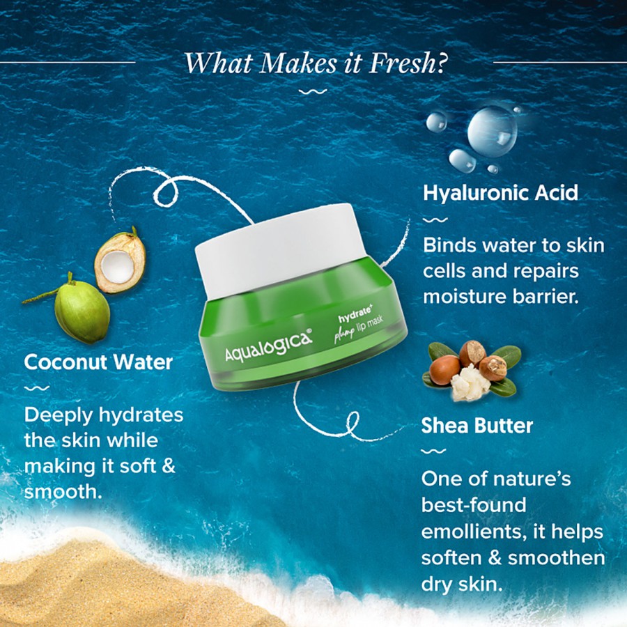 Aqualogica Hydrate+ Plump Lip Mask - Coconut Water & Hyaluronic Acid