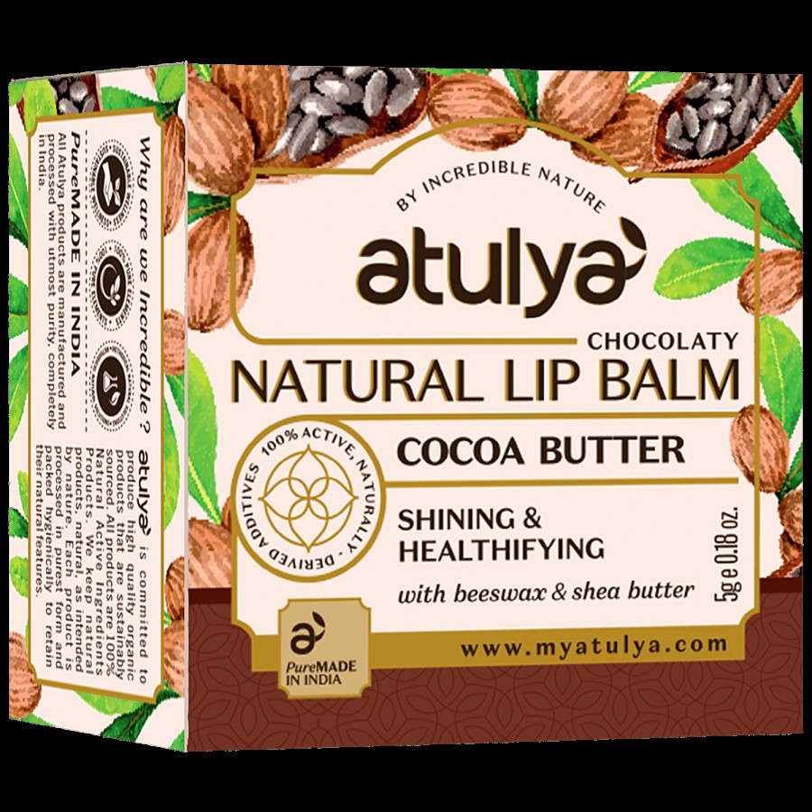 Atulya Natural Lip Balm - With Beeswax