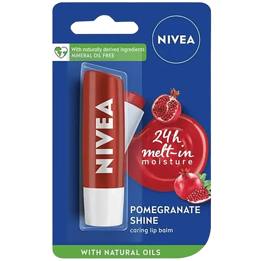 NIVEA Pomegranate Shine Lip Balm - 24h Moisture With Natural Oils