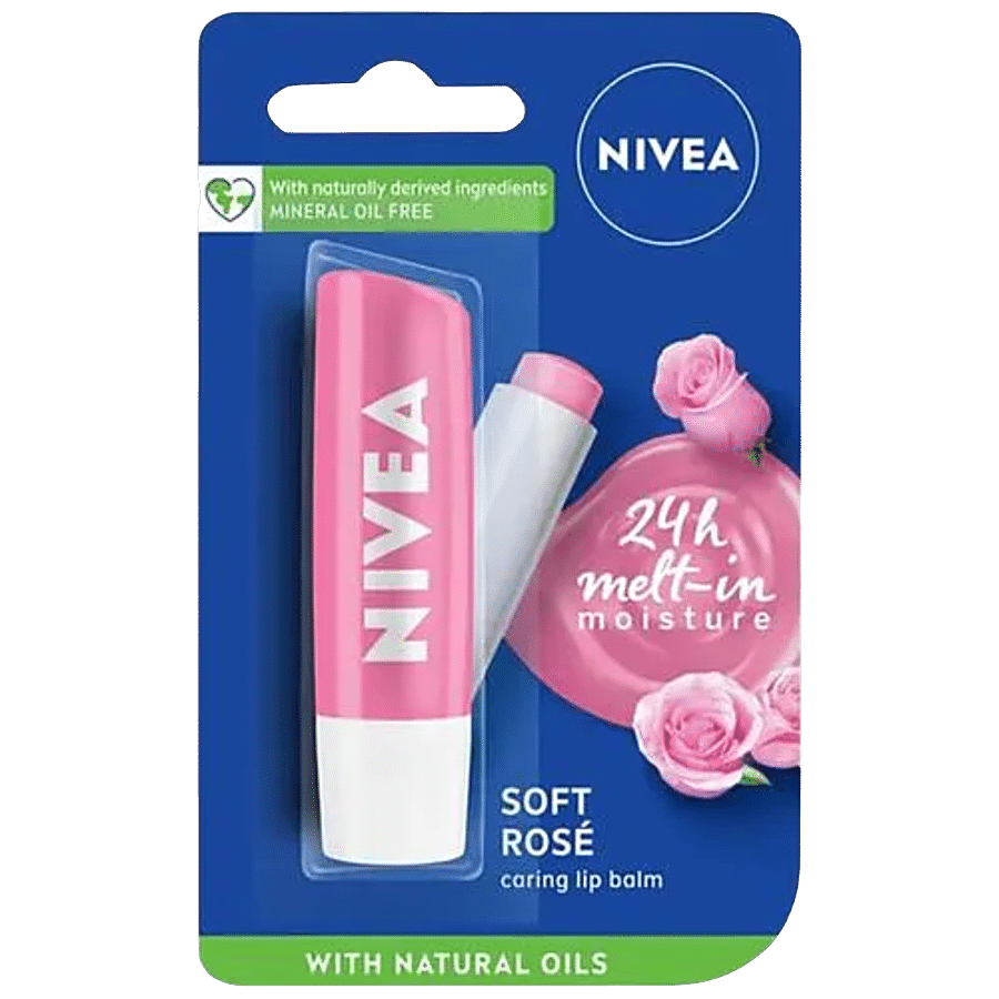 NIVEA Soft Rose Lip Balm - 24h Moisture With Natural Oils