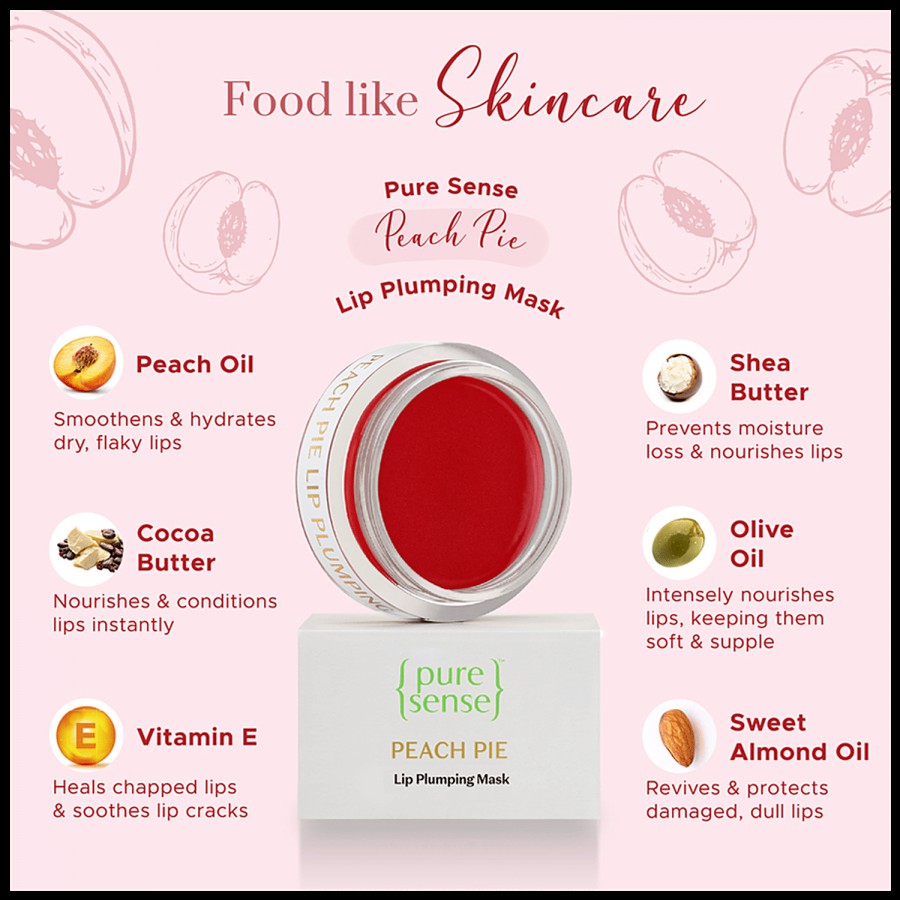 PureSense Peach Pie Lip Balm - Vitamin A & E