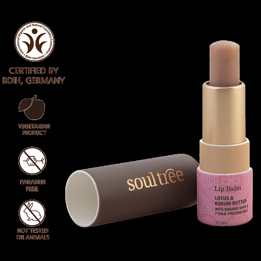 Soultree Ayurvedic Lip Balm - Lotus & Kokum Butter