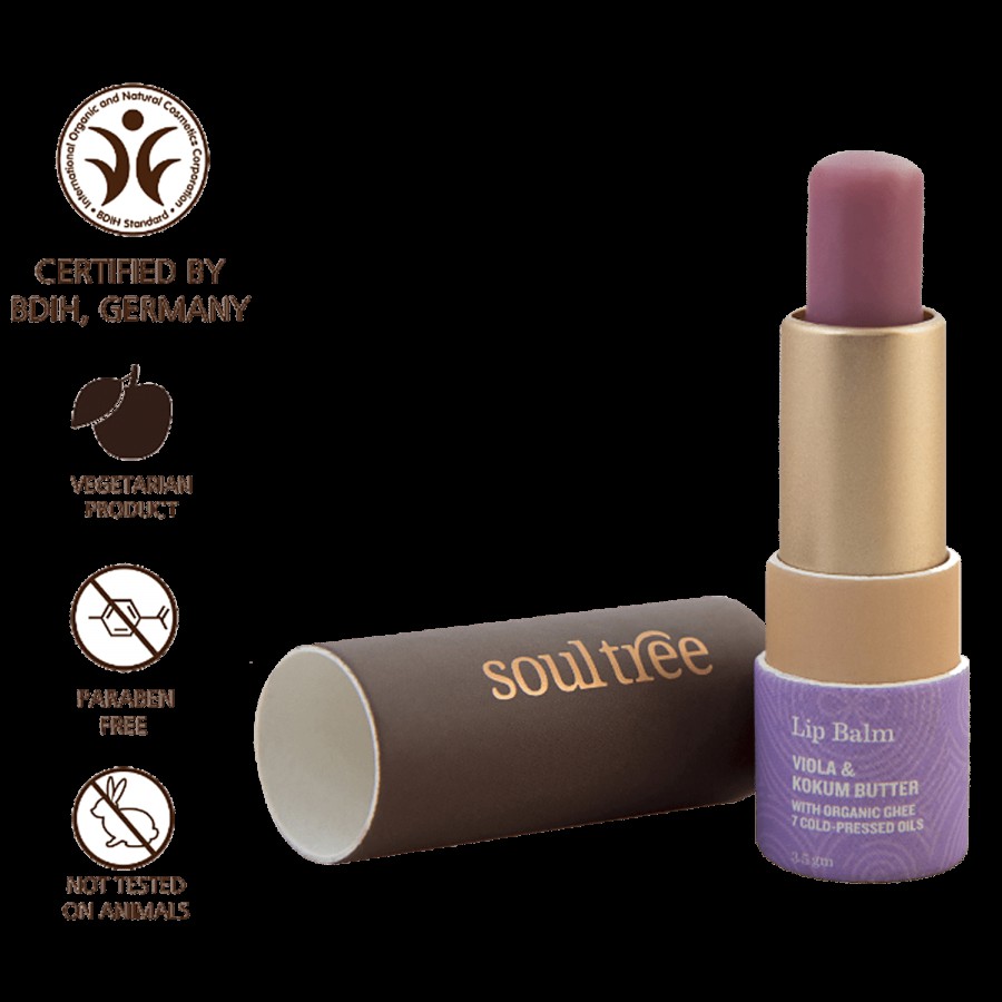 Soultree Ayurvedic Lip Balm - Viola & Kokum Butter