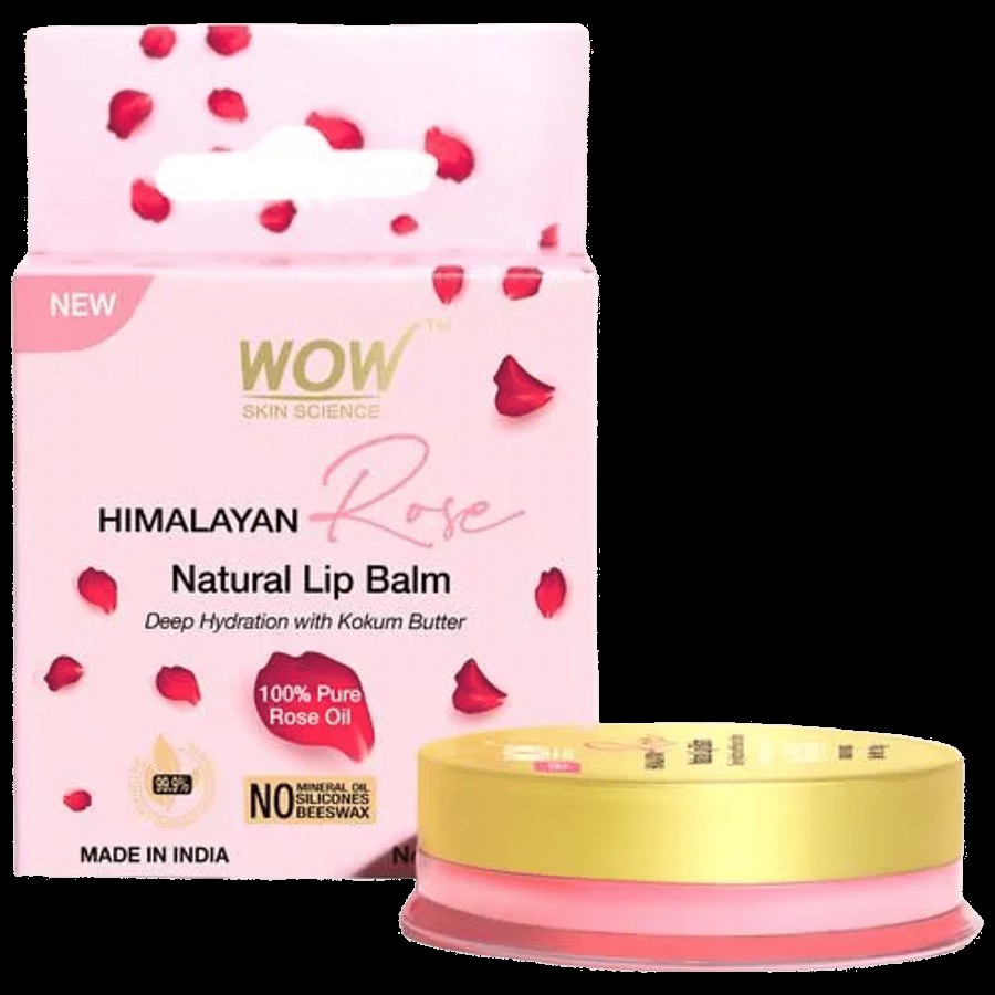 Wow Skin Science Himalayan Rose Natural Lip Balm - For Moisturize Chapped