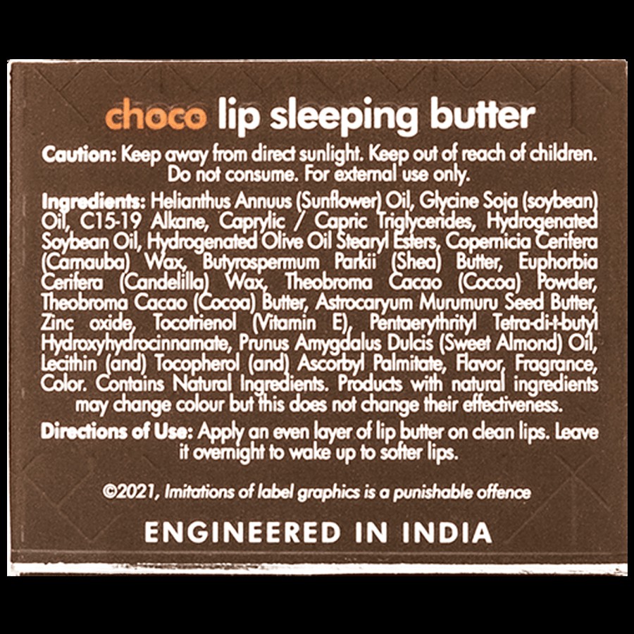 mCaffeine Choco Lip Sleeping Butter - With Cocoa