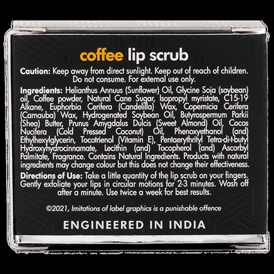 mCaffeine Coffee Lip Scrub - For Chapped & Pigmented Lips