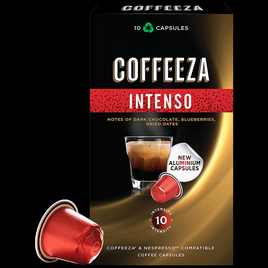 Coffeeza Intenso Aluminium Coffee Capsules - Notes Of Dark Chocolate