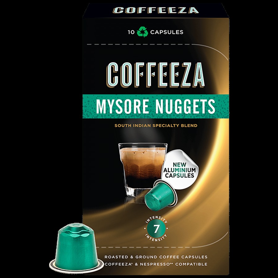 Coffeeza Mysore Nuggets Aluminium Coffee Capsules - South Indian Specialty Blend