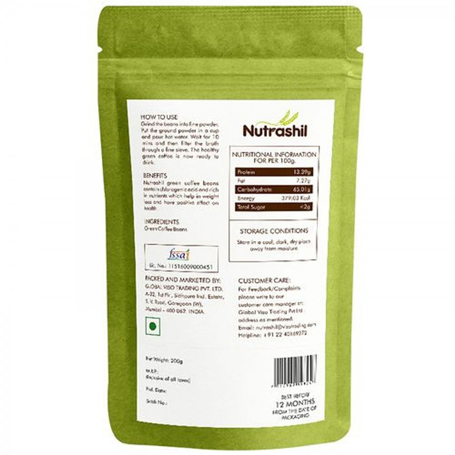 Nutrashil Green Coffee Beans - Unroasted Arabica