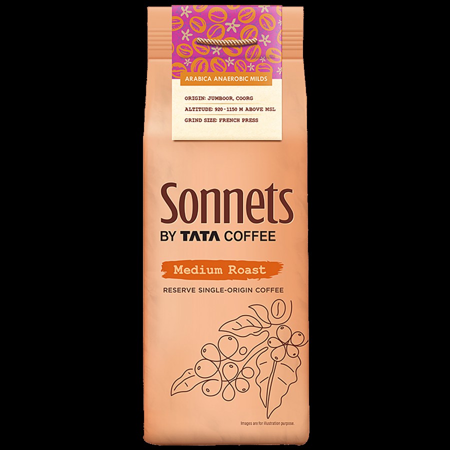 Sonnets by TATA Coffee Arabica Anaerobic Milds Medium Roast French Press Grind