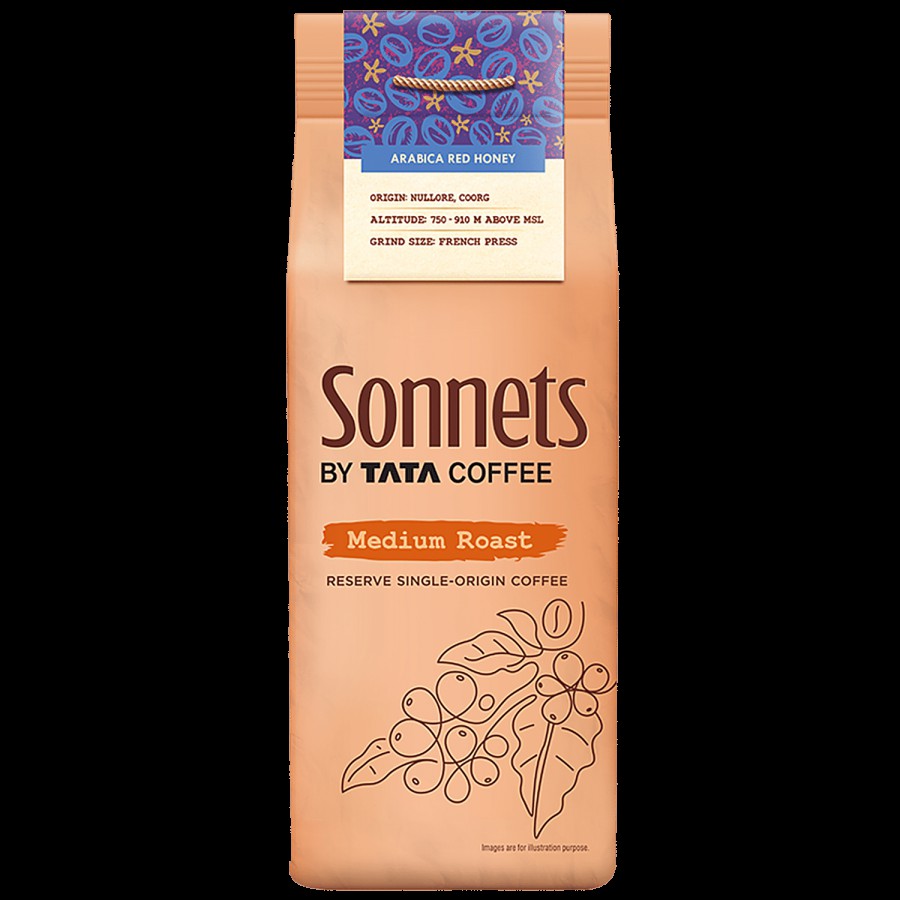 Sonnets by TATA Coffee Arabica Red Honey Medium Roast French Press Grind