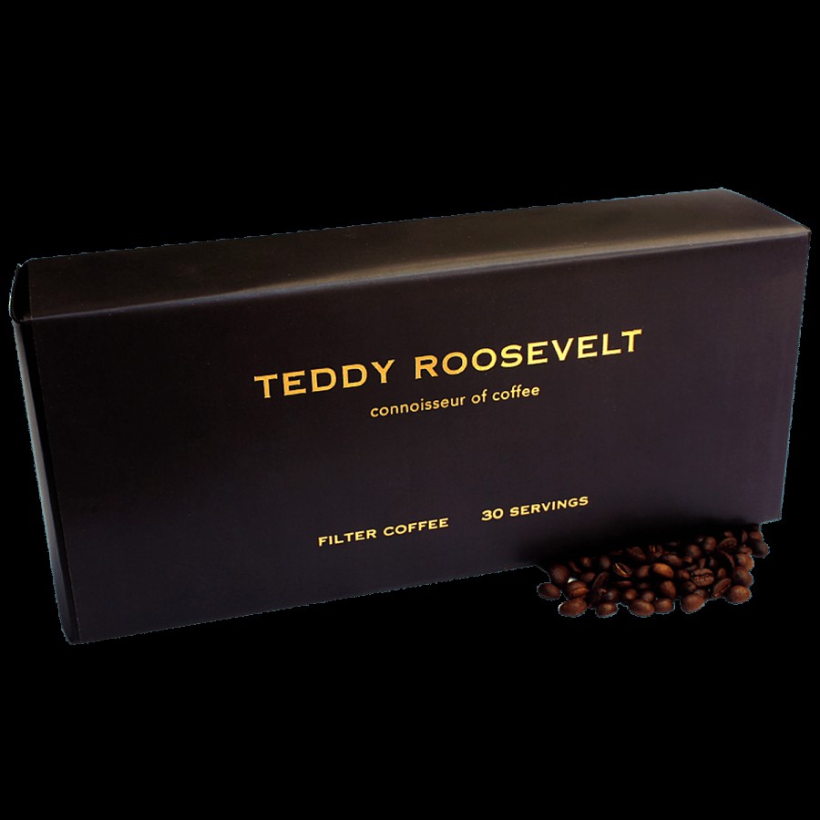 Teddy Roosevelt High Caffeine Espresso Coffee Powder - Arabica Dark Roast Fine Ground