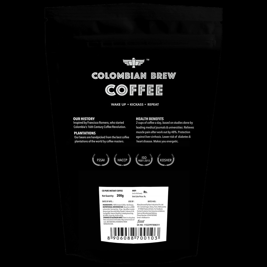 Colombian Brew Coffee Original Instant Coffee Powder - Strong