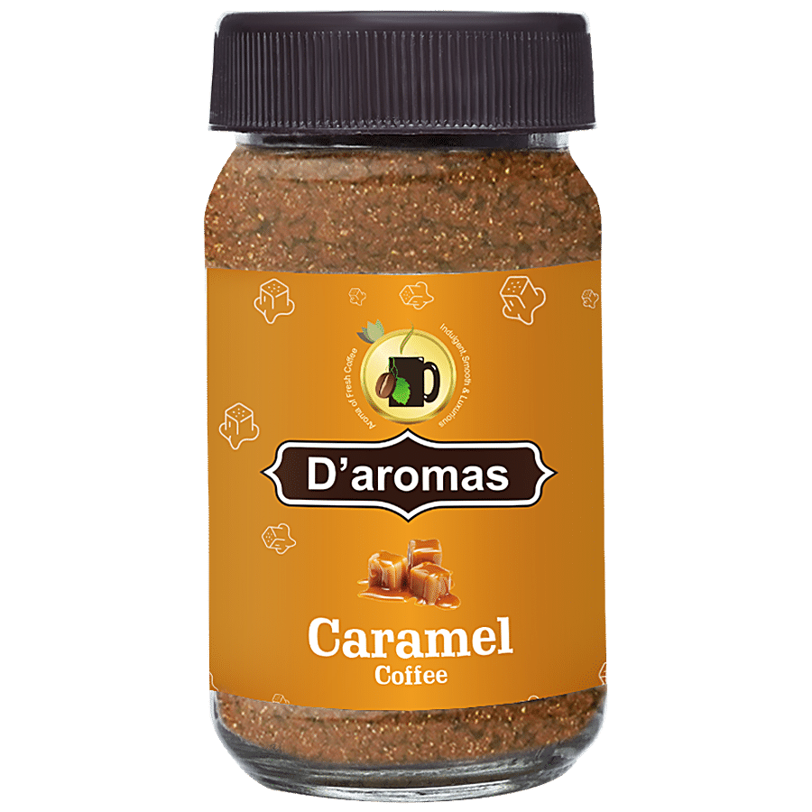 D'Aromas Instant Coffee With Caramel Flavour - Rich Aroma