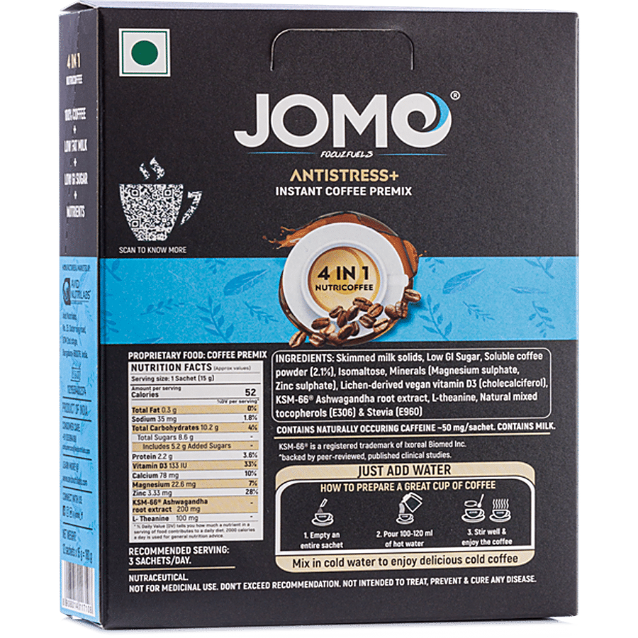 JOMO FOCUZFUELS 4 In 1 Nutricoffee Instant Coffee - Antistress+