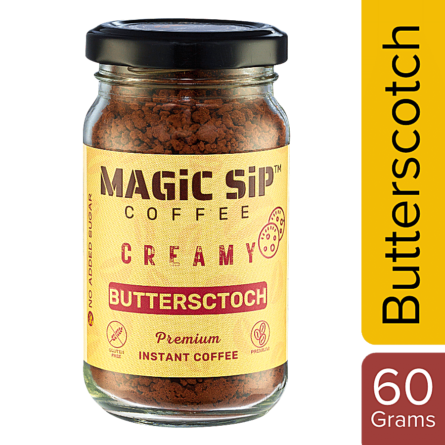 MAGICSIP COFFEE MAGICSIP COFFEE Creamy Butterscotch Premium Instant Coffee - No Added Sugar 60 g