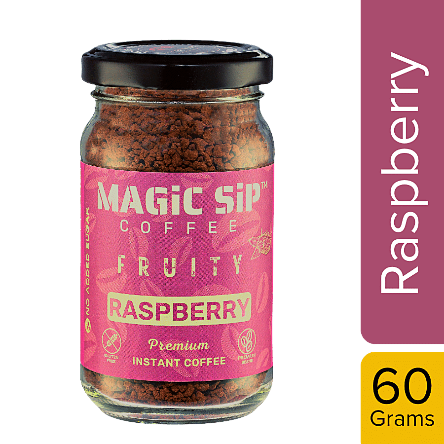 MAGICSIP COFFEE MAGICSIP COFFEE Fruity Raspberry Premium Instant Coffee - No Added Sugar 60 g