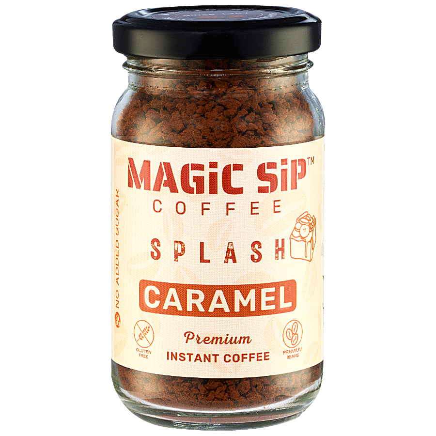 MAGICSIP COFFEE MAGICSIP COFFEE Splash Caramel Premium Instant Coffee - No Added Sugar 60 g