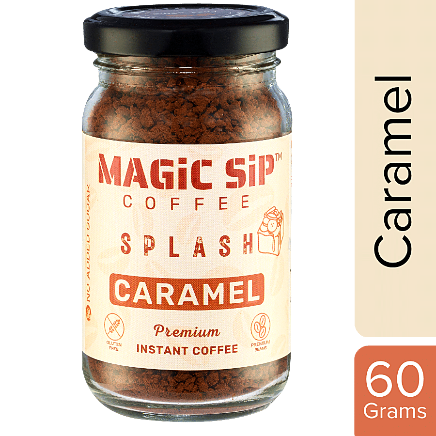 MAGICSIP COFFEE MAGICSIP COFFEE Splash Caramel Premium Instant Coffee - No Added Sugar 60 g