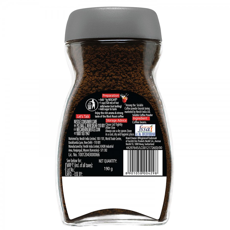 Nescafe Classic Black Roast Instant Coffee - Rich