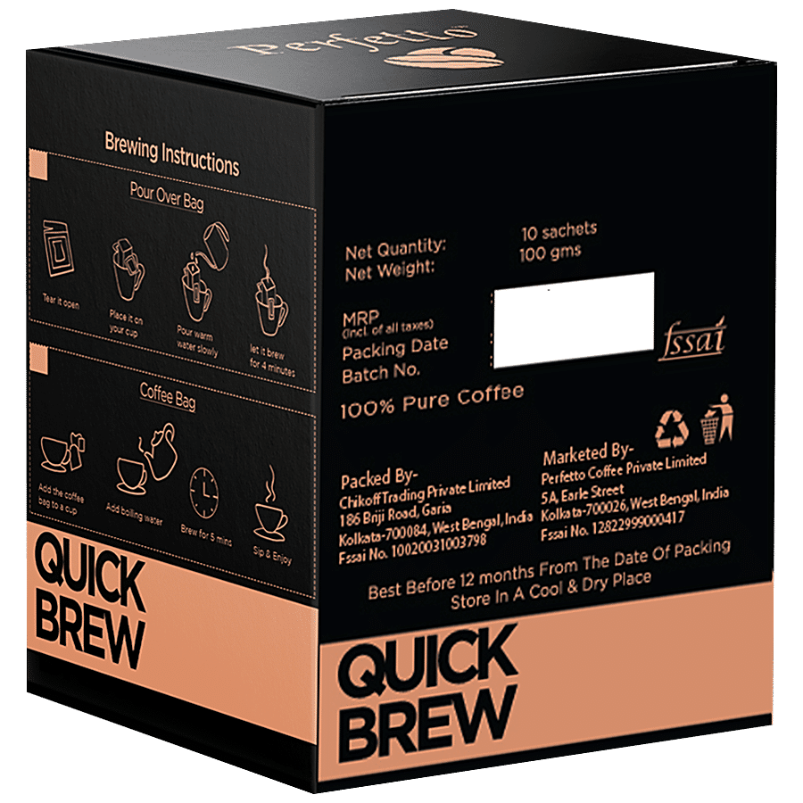 Perfetto Quick Brew Coffee Dip Bags - Assorted Flavours