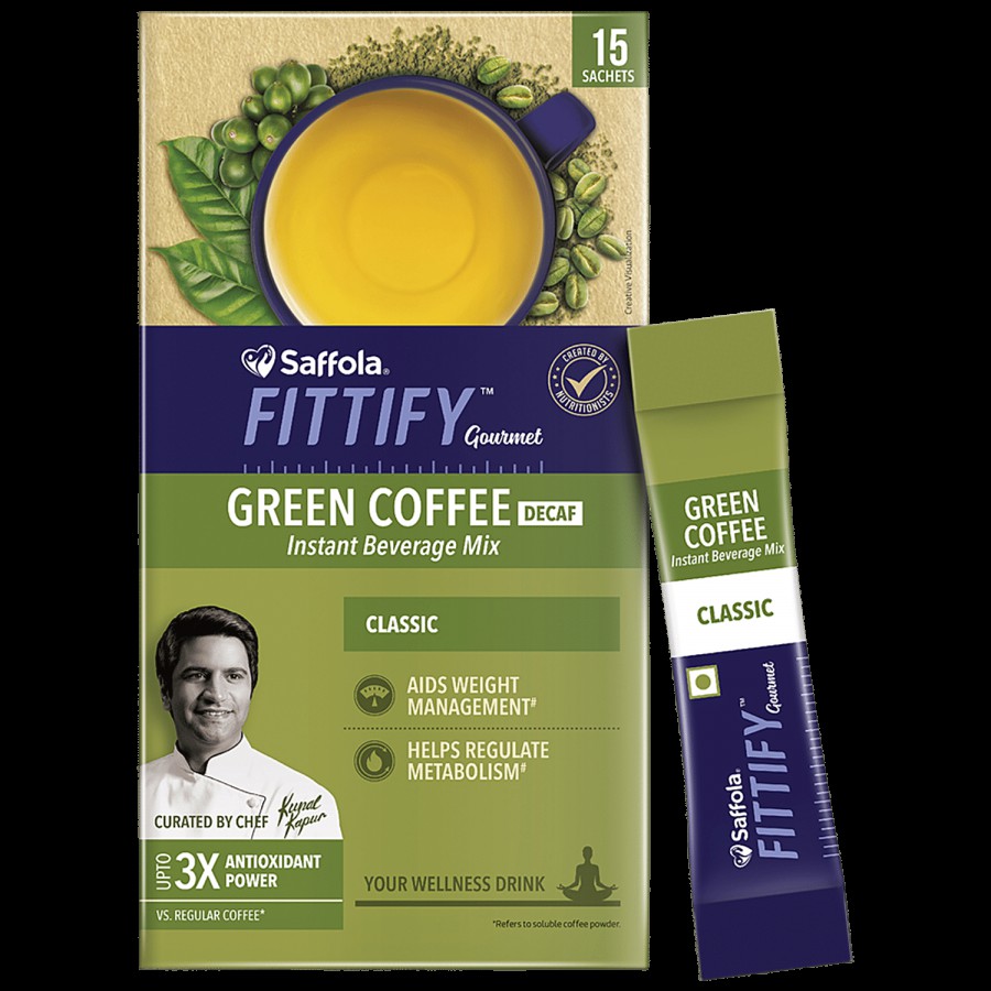 Saffola FITTIFY Gourmet Classic Green Coffee Instant Beverage Mix